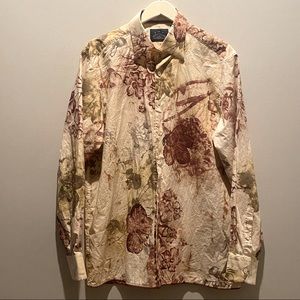 2/$50 Tommy Bahama Indigo Palms Men’s Striking Floral Art Shirt Large L